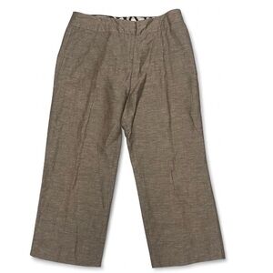 Willi Smith Kate Fit Womens Brown Tan Linen Blend Wide Leg Pants sz. 8 34x25